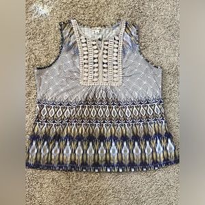 Women's World Unity Multi Colored Tank Top with Lace Detail